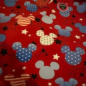Brand new size small Patriotic Mickey/Minnie scrub top